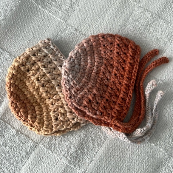 Handmade Crochet Boho Baby Bonnets - Picture 1 of 4